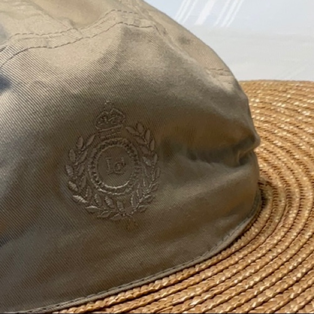 Tan and Brown Wide Brim Hat Cotton and Straw - Picture 4 of 4